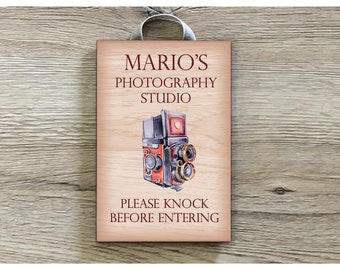 Photography Room Rustic Personalised Metal or Wood Sign