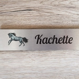 HORSE NAME / STABLE Sign in Brushed Silver, Gold or White Metal Add Your Own Text image 8