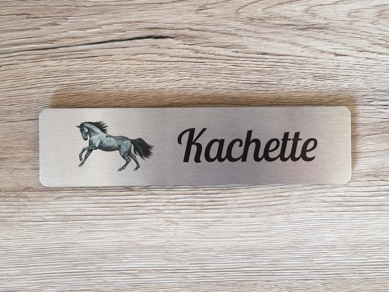 HORSE NAME / STABLE Sign in Brushed Silver, Gold or White Metal Add Your Own Text image 8