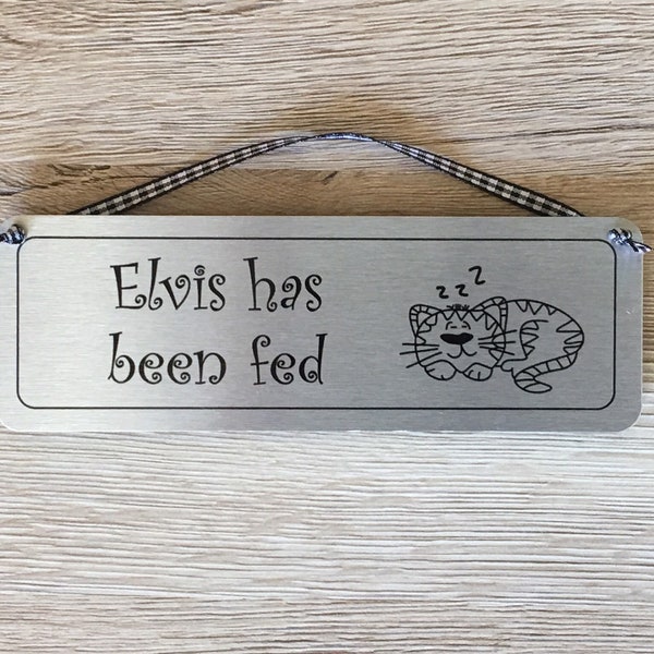 DOUBLE-SIDED CAT a été Fed Reminder: Silver Custom-Made Customised Hanging Sign