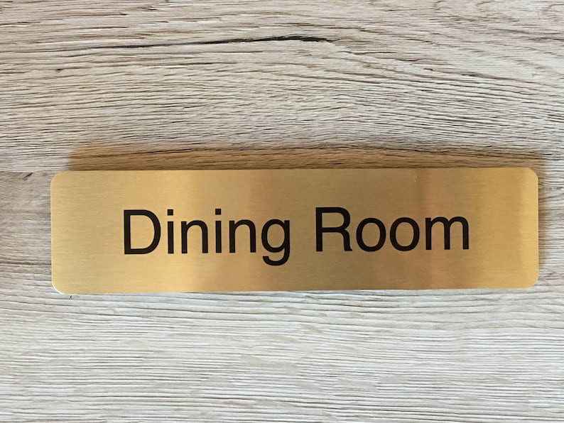 Office /& Many More ROOM DOOR SIGNS in Brushed Silver Kitchen Gold or White Metal for the Bathroom