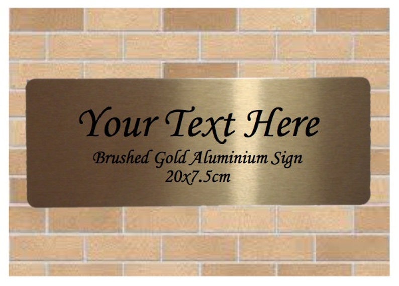 AJOUTEZ DU TEXTE à des enseignes personnalisées GOLD de petites à grandes tailles Large 8x3" / 20x7.5 cm