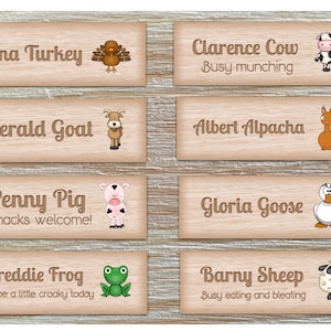 FARM ANIMAL NAME Sign Pet Personalised House, Cage or Carrier Metal Plaque for Pigs, Cows, Geese, Goats, Donkey, Snake, Mouse, Frog, Turkey