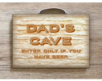 MAN CAVE or Add Your Own Text to Personalized Custom Made Sign Door Plaque in Metal or Wood