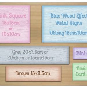 ADD TEXT to COLOURED Rustic Personalized Sign Aluminium Metal Door Plaque: Wood Effect image 3