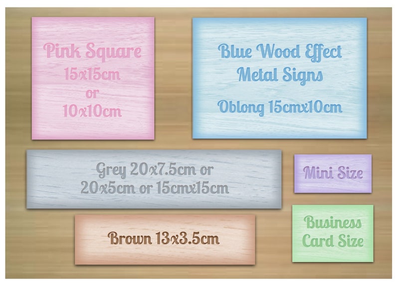 ADD TEXT to COLOURED Rustic Personalized Sign Aluminium Metal Door Plaque: Wood Effect image 3