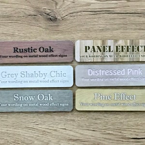 ADD YOUR TEXT to Personalized Custom Made Sign Aluminium Door Plaque: Wood Effect