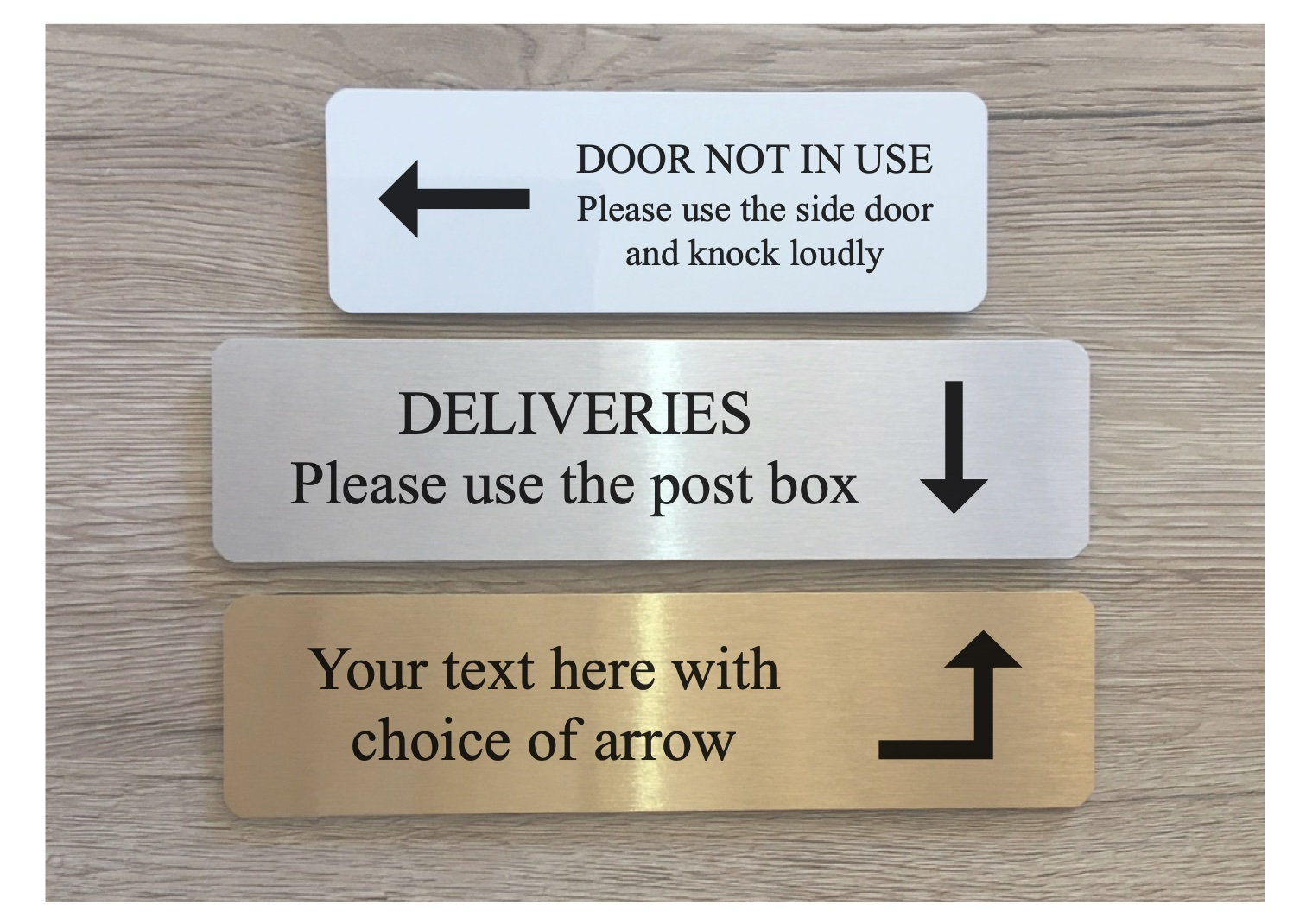 Signs ByLITA Fancy Please use front door right arrow Sign - Laser-Engraved