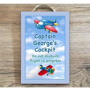 AEROPLANE Custom Made Personalised Children's Room Sign in Wood or Metal