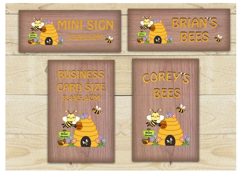 Bee Sign: Personalised Wood Effect Metal Plaque for all Beekeepers image 2