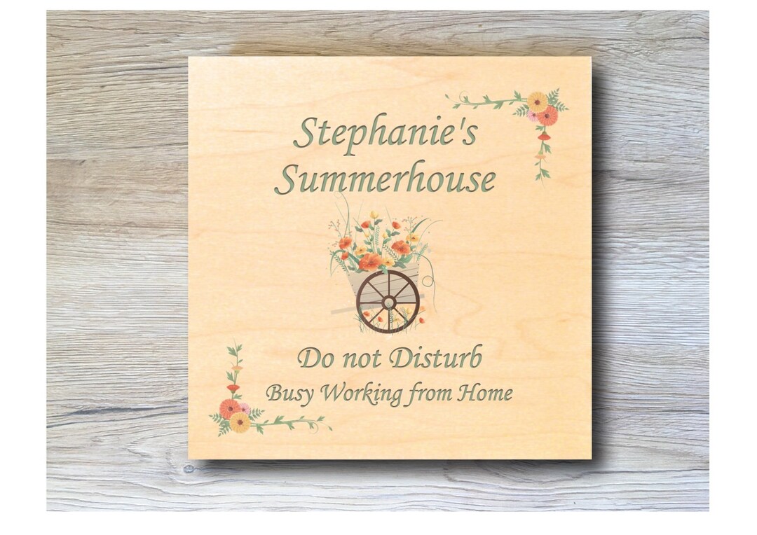 MAPLE WOOD Summerhouse Square Sign Bespoke Personalised Wall Etsy UK