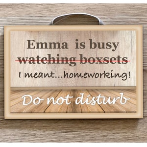 BUSY WATCHING BOXSETS Personalised Custom Made Sign Door or Wall Hanging Handmade Plaque