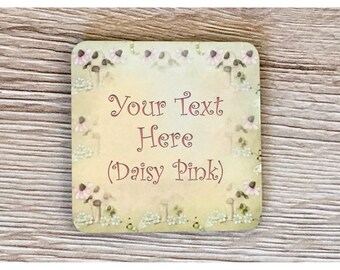 ADD YOUR TEXT to Bespoke Personalized Custom-Made Daisy Square Sign Door Plaque