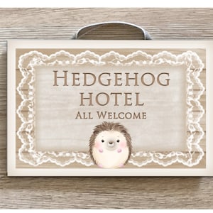 HEDGEHOG Add Own Text to Custom Made Door Plaque in Metal or Wood