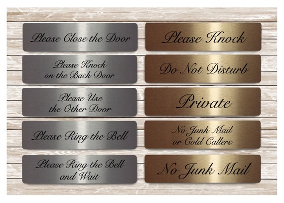NO Cold CALLERS Brushed Silver NO Junk Mail Metal Aluminium Plaque Sign for Front Door House 20x15cm NO Cold CALLERS Brushed Silver NO Junk Mail Metal Aluminium Plaque Sign for Front Door House 20x15cm