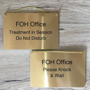 DOUBLE-SIDED Hanging Metal Signs: Add Text to REVERSIBLE Personalized Plaques in Brushed Silver, Gold or White