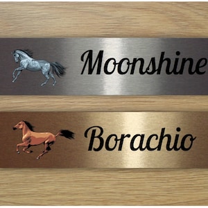 HORSE NAME / STABLE Sign in Brushed Silver, Gold or White Metal Add Your Own Text image 5