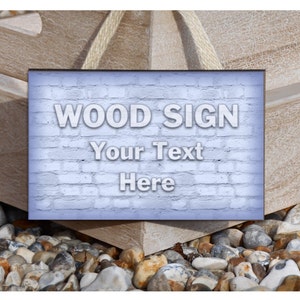 ADD YOUR TEXT to Personalized Custom Made Brick Effect Metal or Wood Signs: 15x10cm / 6x4" in a Variety of Colours