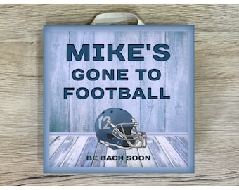 AMERICAN FOOTBALL SIGN: Custom-Made Wood or Metal Personalised Plaque