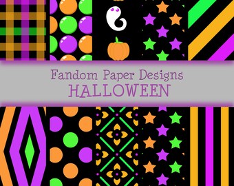 Halloween 1 - Digital Scrapbook Paper - Ten Sheets