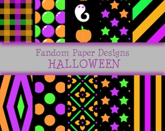 Halloween 1 - Digital Scrapbook Paper - Ten Sheets