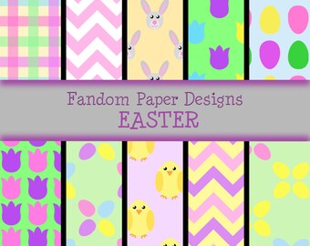Easter - Digital Scrapbook Paper - Ten Sheets