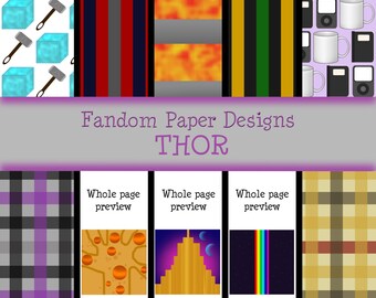 Thor  - Digital Scrapbook Paper - Ten Sheets