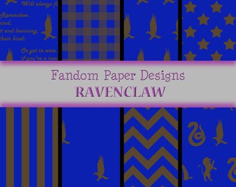 Ravenclaw - Digital Scrapbook Paper - Eight Sheets