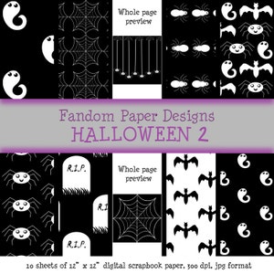 Halloween 2 - Digital Scrapbook Papier - 10 Bogen