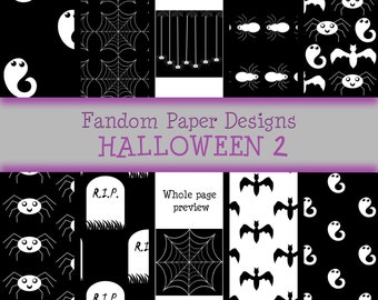 Halloween 2 - Digital Scrapbook Paper - Ten Sheets