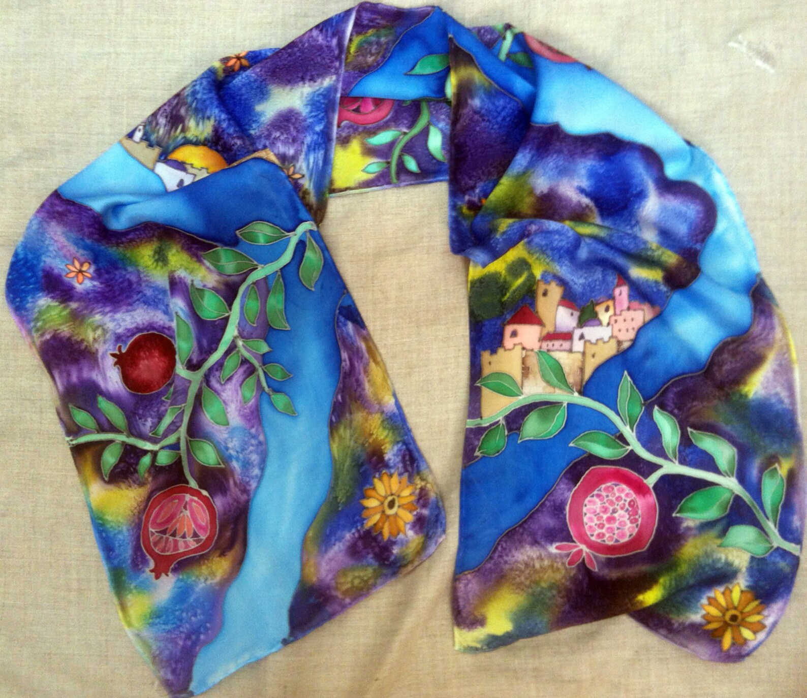 Оригинальные шарфы. Зимний шарф крючком. Шарф женский, синий. Тканые шарфы и палантины. Эксклюзивные шарфы ручной работы.