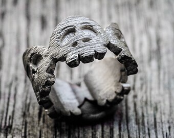 Yattaman skull ring in 925 silver skulls silver skulls Time Bokan Series sterling and oxidized ring collection "Yattaman"