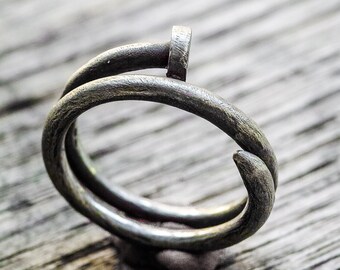 925 silver nail ring, sterling silver ring collection "Era"