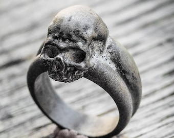 Skull ring in 925 silver skulls silver skull sterling and oxidized ring collection "Memento mori"