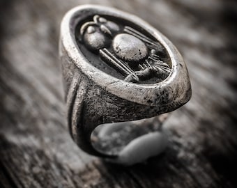 Big owl ring silver 925 sterling silver big owl ring collection "Era"