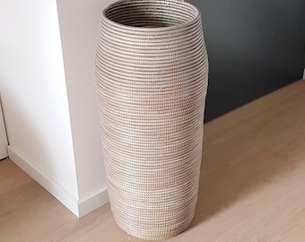 Tall Grey Basket, Modern Pilates Mat Holder, Umbrella Stand