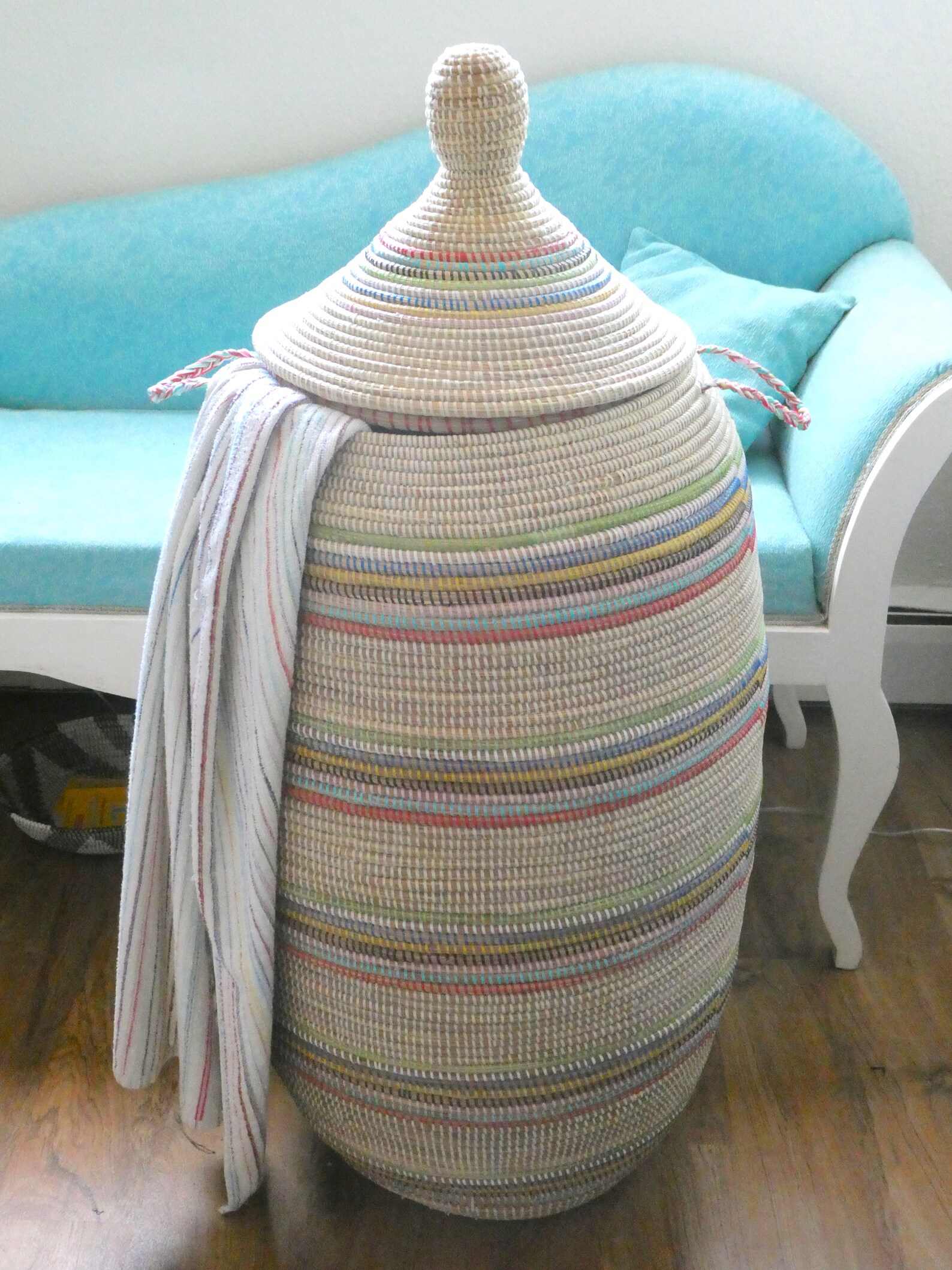 Laundry Basket XXXL Cream White Basket With a Hint of Color Etsy