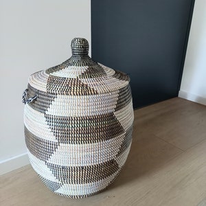 The  Perfect Basket, Black and White Contemporary  Chevron Basket