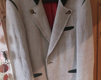 Oktoberfest men's traditional Jacket in raw linen