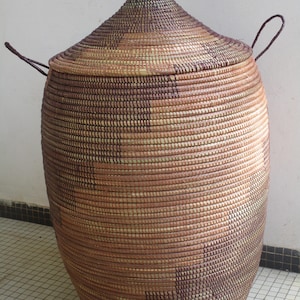 Baked Cookie and black, Staircase pattern Laundry Basket, Africa Storage,