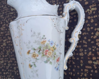 Vintage Porcelain Pot with flowers