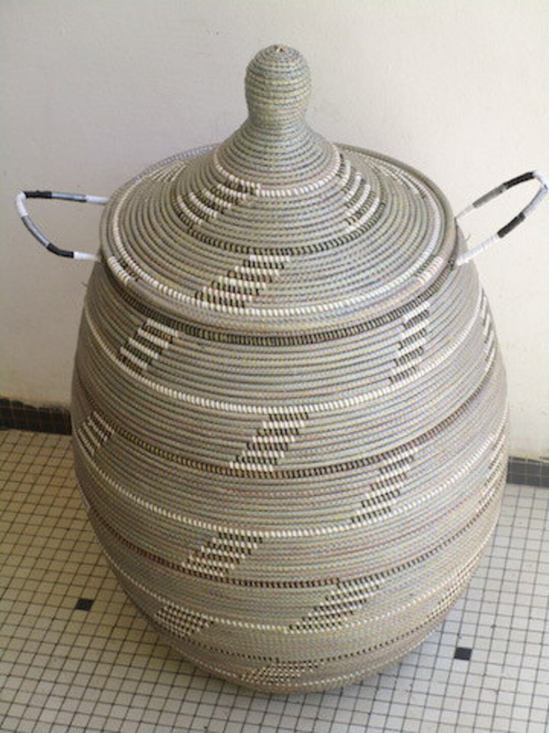 Laundry Basket, Elegant, Silver Grey, Unique Design and Shape, Zebra