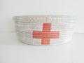 First aid kit basket, Cute red and white storage box, oval shaped pharmacy storage box, SALE product logo