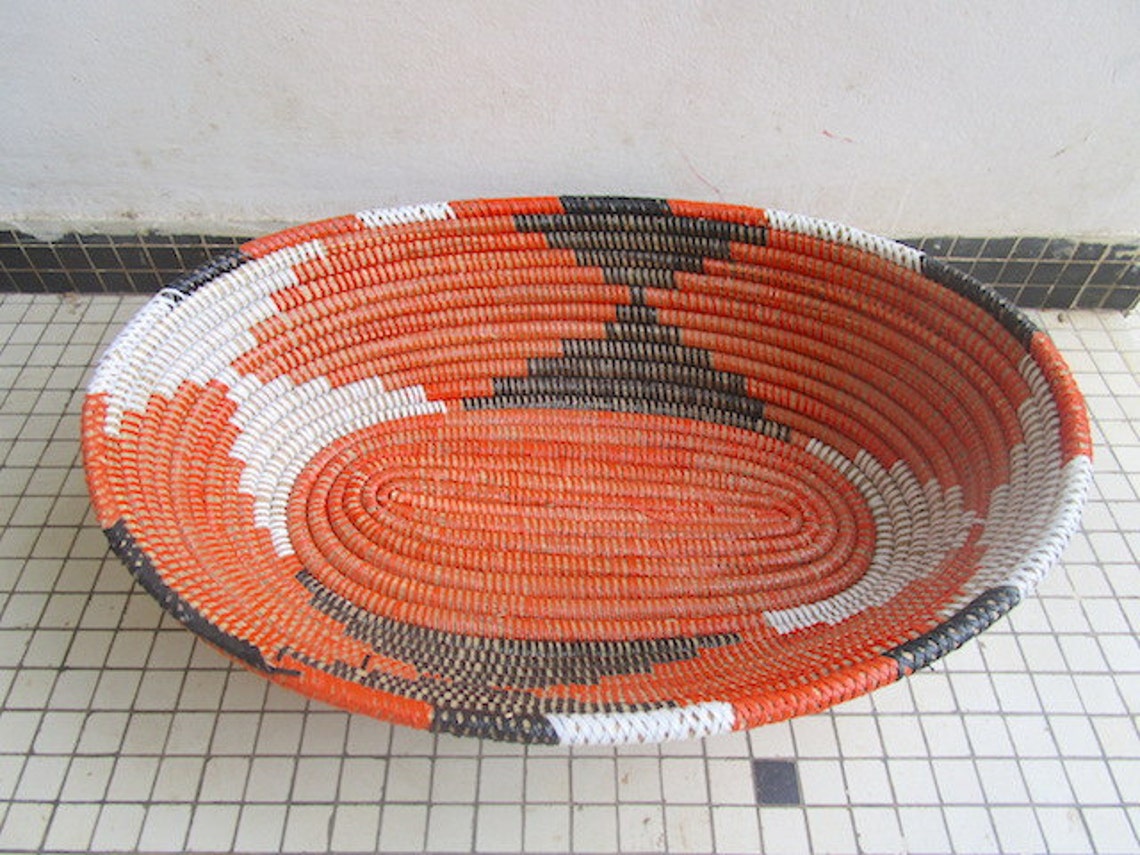 African Breadbasket Bowl African Tribal Art Center Piece Etsy