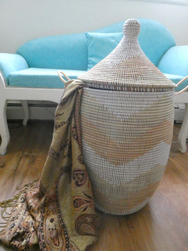 Tan exklusive Wäschekorb Afrikanischer Deckelkorb | Etsy