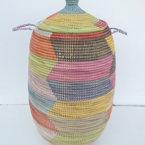 Splash of Colour Laundry Basket,Herringbone, Home Decor, Kid's Room Decor, African Basket