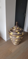 African Basket, Rebell Yellow and Black, Very Large Exclusive Laundry Basket, Vase Shaped Basket Art at its finest product logo