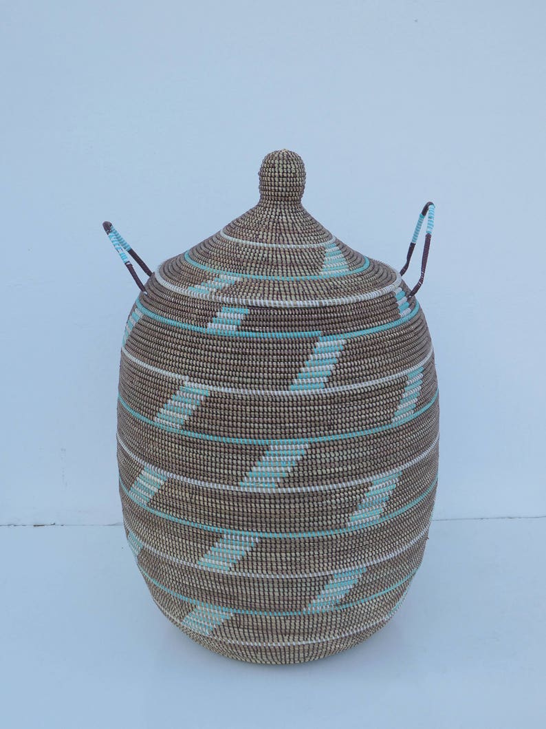 Laundry Basket With Lid Chocolate Brown on Sale Now Ethnic Etsy