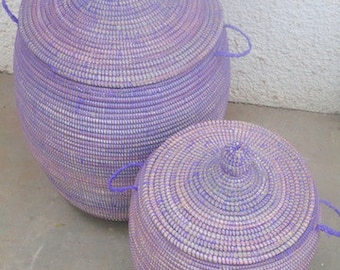 Oversized Purple Laundry Basket, Large Hamper, Panier Africaine, Wäschekorb, Cesto, Violet