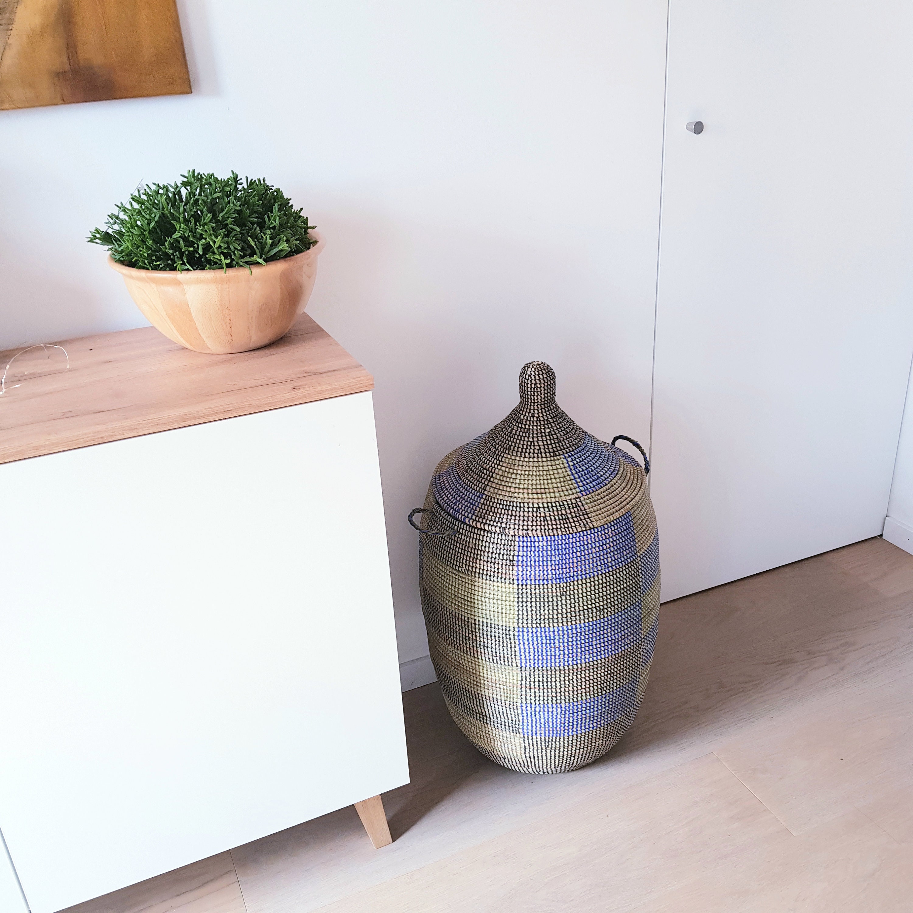 Chartreuse Laundry Basket Block Patternafrican Hamper Large Etsy